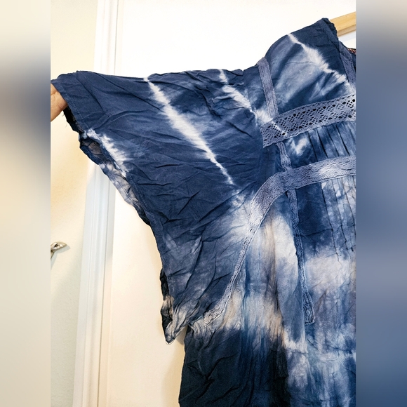 knox Rose Dye Blue Top 4X  NWT Blouse - Picture 6 of 9